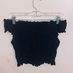 Black Off the Shoulder Cropped Top